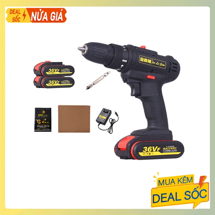 Máy Khoan Đa Năng Dùng Pin 36V, Máy Bắt Vít Siêu Mạnh Tặng 1 Pin Sơ Cua