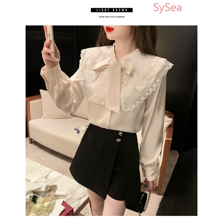 Áo Sơ Mi Cổ Búp Bê Phong Cách Pháp Thời Trang Mùa Thu Cho Nữ