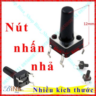 2 Công tắc nhấn nhả 4 chân , nút nhấn nhả nhiều kích cỡ