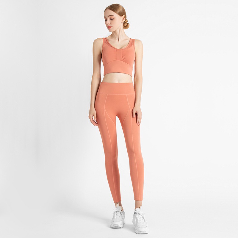 Bộ tập YOGA, GYM áo bra vải co giãn 4 chiều thấm hút mồ hôi - Hàng Quảng Châu Cao Cấp (BT24)