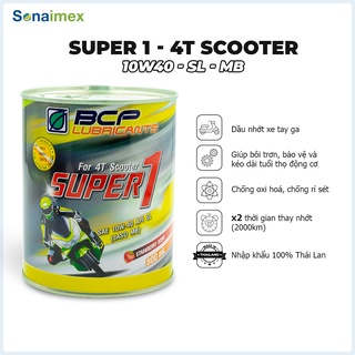 Nhớt Xe Tay Ga BCP SUPER 1 Thái Lan 10W40 Lon 0.8L-Nhớt tay ga/Nhớt xe ga/Dầu nhớt xe ga