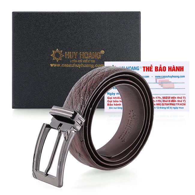 Thắt lưng nam da đà điểu da hột 3,5P đầu kim màu đen, nâu đất, vàng bò, nâu đỏ HP4448-49-50-51