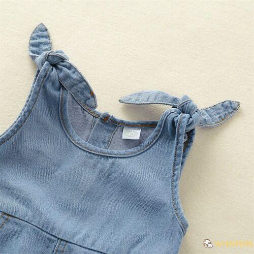 Áo liền quần vải jean không tay dành cho bé
