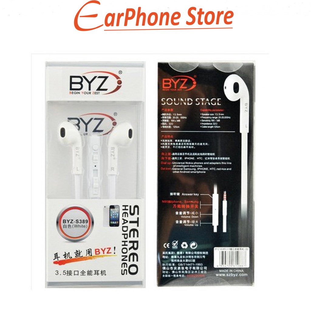 [ CHÍNH HÃNG ]Tai nghe nhét tai BYZ cao cấp cho Smart Phone S720( ĐEN ĐỎ)- Jack 3.5mm âm thanh cực êm, cực sống động