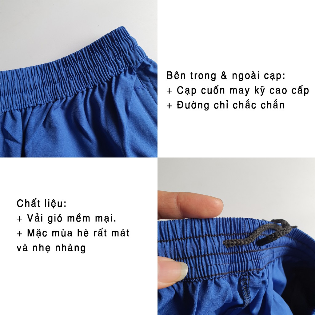 Quần đùi gió nam thể thao túi khóa chéo cạp cuốn 5 màu cao cấp, QĐ059 | BigBuy360 - bigbuy360.vn