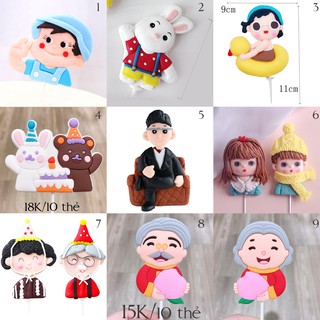 [SIÊU HOT❤️] Set 10 thẻ cắm em bé, ông bà 15K - Trang trí bánh sinh nhật