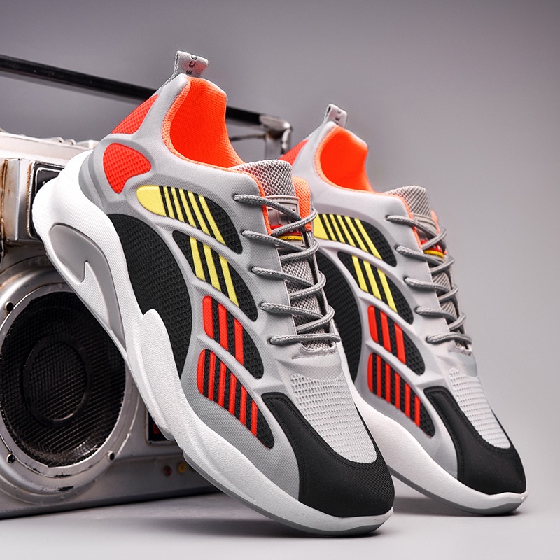 Giày Thể Thao Nam GEMI - Giày Sneaker Màu Đen Viền Xanh - Xám,Giày Thể Thao Vận Động,Bảo Vệ Chân - G5150