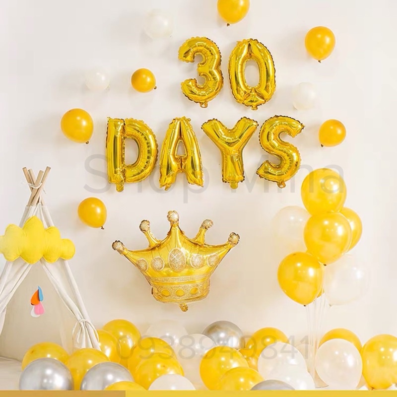 Trang trí kỷ niệm 30 ngày đặc biệt, ngày e bé chào đời, cặp đôi yêu nhau, tiệc chúc mừng công việc