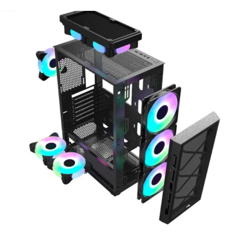 Vỏ Case máy tính MIK TN10 Mid Tower (Tặng 3 Fan RGB) new