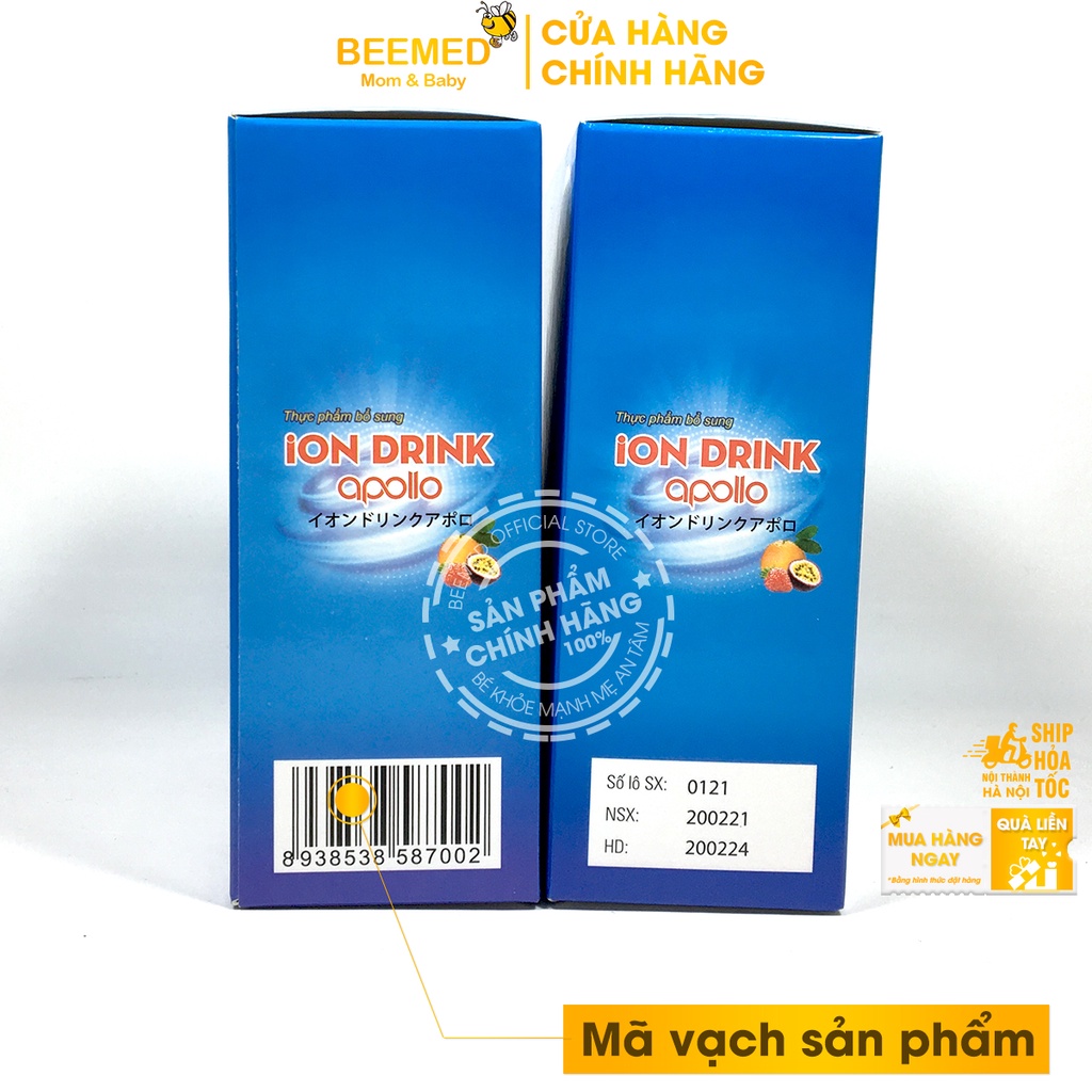 Oresol Ion Drink Apollo vị chanh leo bù nước và chất điện giải cho cơ thể - Hộp 5 gói