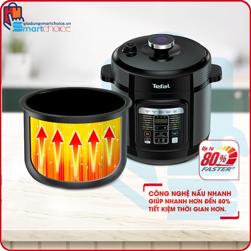 Nồi áp suất điện đa năng Tefal Home Chef CY601868, Công suất 1000W, Dung tích 6L