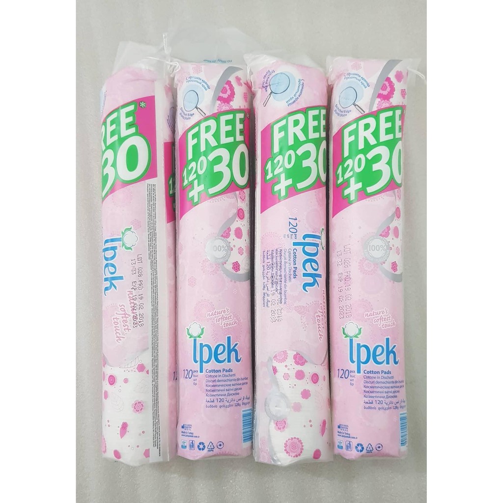 Ipek - Bông Tẩy Trang Ipek Cotton Pads 150 Miếng (120+30)