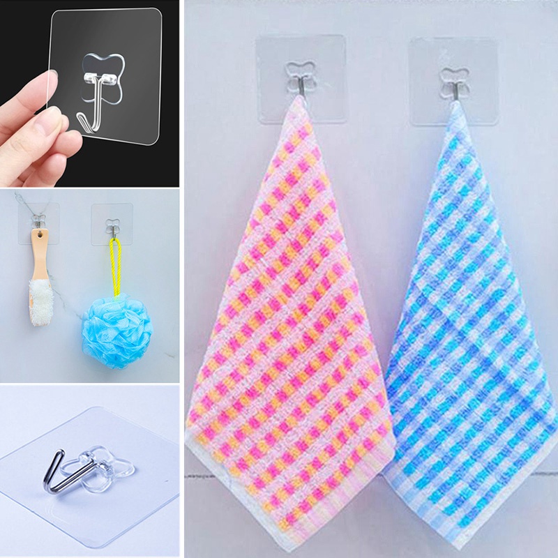 Móc Dán Tường Trong Suốt Không Cần Đục Lỗ Tiện Dụng Cho Nhà Bếp / Nhà