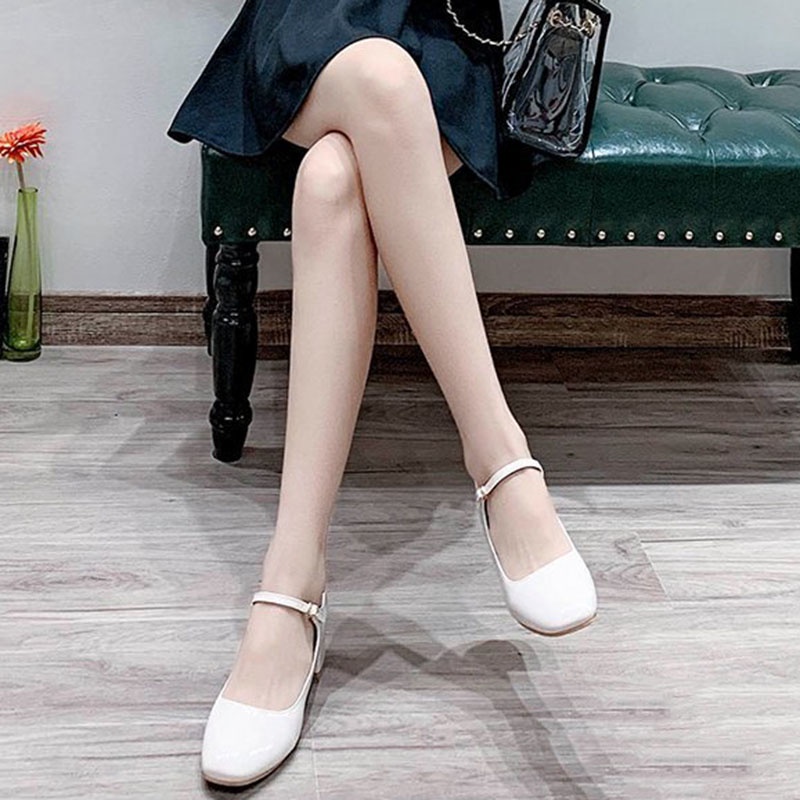 Giày Mary Jane IELGY gót dày vừa cài khóa kiểu retro cho nữ