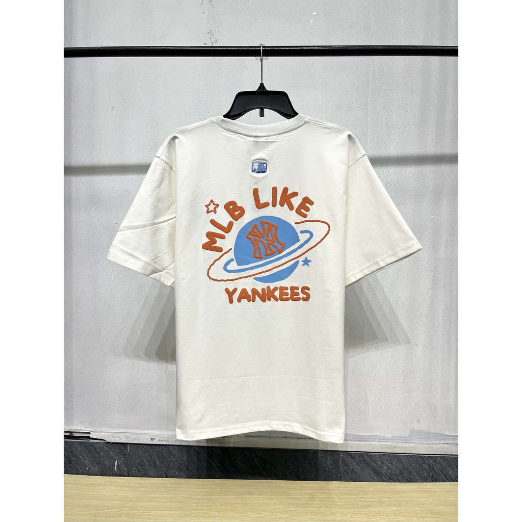 Áo thun NY ⛔ MLB Like ⛔ unisex nam nữ in hình Logo In nổi cá tính the.laz