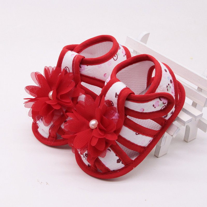 Dép quai hậu ren hoa đế mềm chống trượt cho bé gái