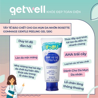 Tẩy Tế Bào Chết Cho Da Mụn da nhờn ROSETTE Gommage gentle Peeling Gel 120g