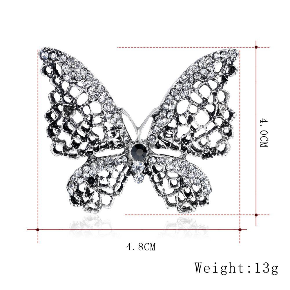 Ghim cài áo hình bươm bướm đính đá