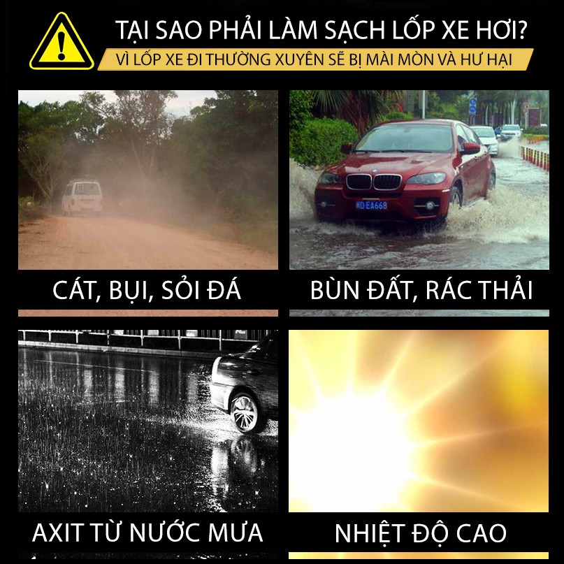 Chai Xịt Bóng Lốp Xe Ô Tô