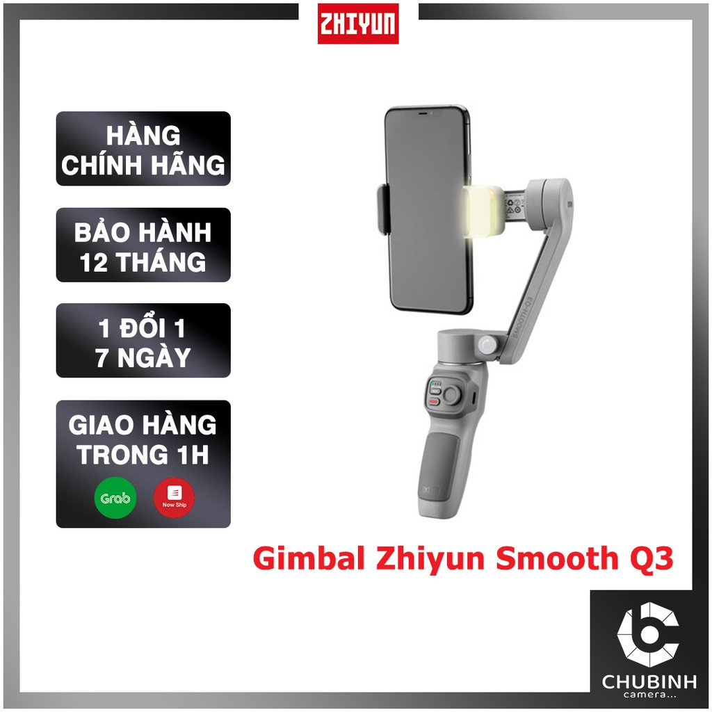 Gimbal Chống Rung Cho Điện Thoại + Kết hợp đèn Flash | Zhiyun Smooth Q3 | Chính Hãng