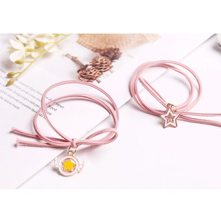 Cột tóc màu hường cực đáng yêu