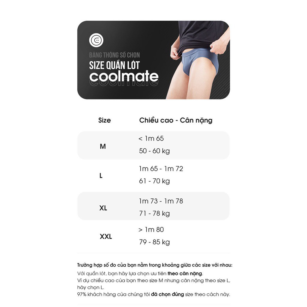 Quần lót nam tam giác Brief Bamboo kháng khuẩn Coolmate