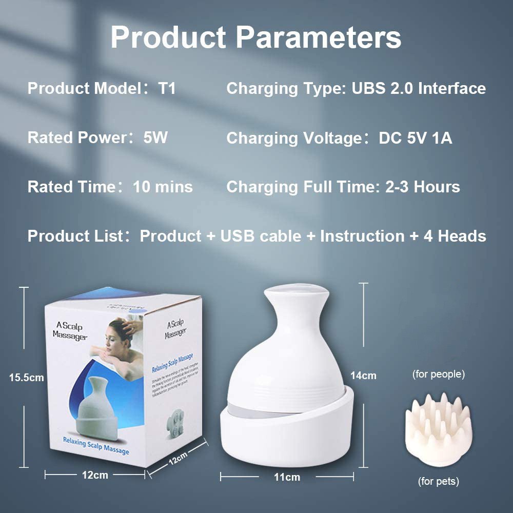 Máy mát xa da đầu/cơ thể cầm tay thiết kế 84 đầu tiếp xúc giảm căng thẳng cho nam và nữ/thú cưng