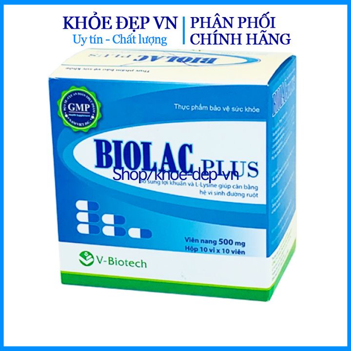 Men tiêu hóa Biolac Plus tăng cường hệ tiêu hóa , giảm đau bụng đầy hơi hộp 100 viên giao mẫu ngẫu nhiên