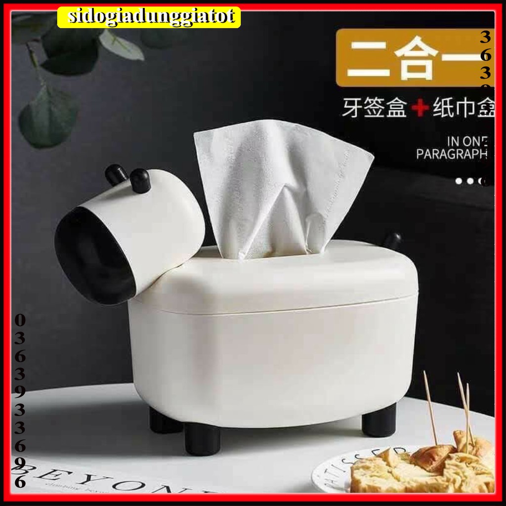 Hộp đựng giấy khăn lau hình bò sữa đáng yêu - SĐGDGT