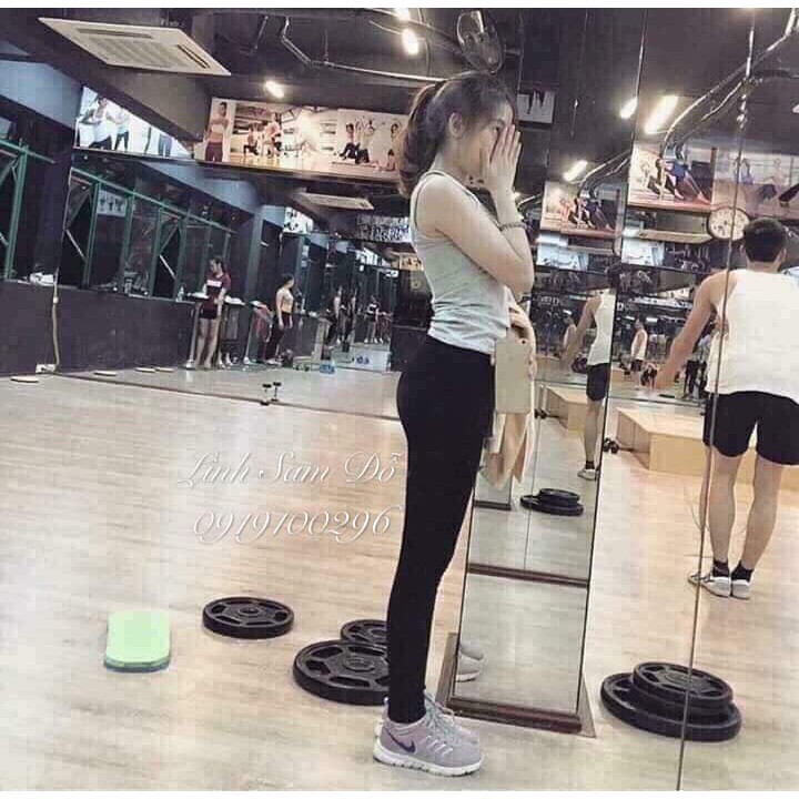 Quần legging dáng dài (mầu đen) co giãn 4 chiều cho sz từ 40 - 60kg | BigBuy360 - bigbuy360.vn