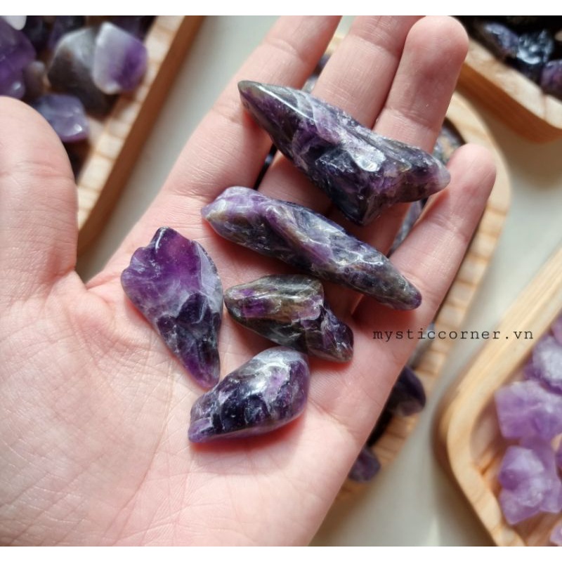 Các loại vụn/mầm đá thach anh Tím cho thanh tẩy Tarot, Reiki, phong thủy