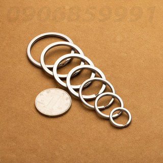 Vòng khoen móc khóa,ring phụ kiện EDC inox phẳng (Nhiều Cỡ)