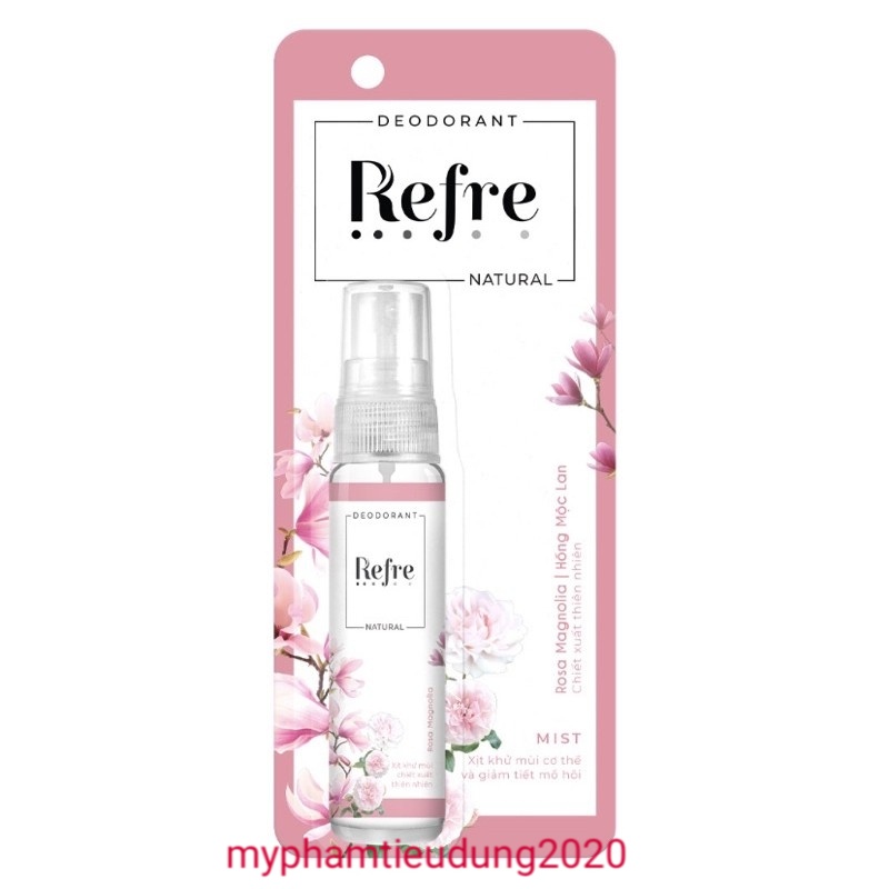 (Mẫu mới 2024) Xịt Khử Mùi Refre Natural chiết xuất thiên nhiên 30ml