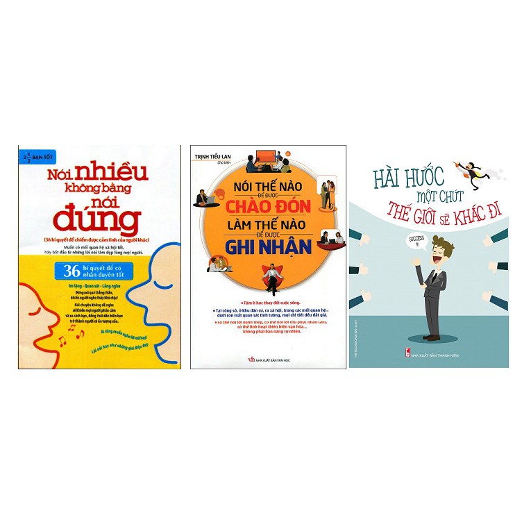 Sách - combo 3 cuốn nói nhiều không bằng nói đúng, để được ghi nhận, hài hước một chút