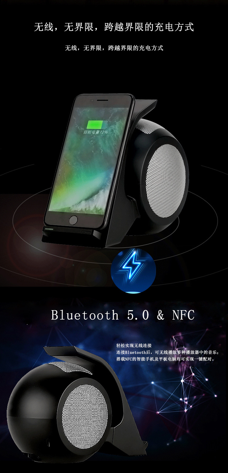 Loa Bluetooth Không Dây Kiêm Sạc Dự Phòng 2 Trong 1 Cho Iphone Samsung