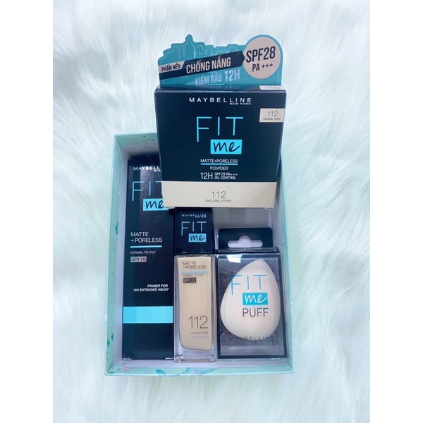 BỘ SẢN PHẨM TRANG ĐIỂM MỊN LÌ CHỐNG NẮNG MAYBELLINE FITME 4 MÓN