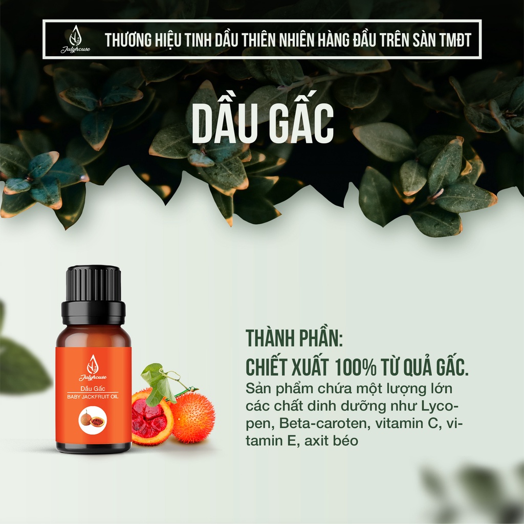 Dầu Gấc ngừa lão hóa, dưỡng ẩm da Julyhouse 10ml