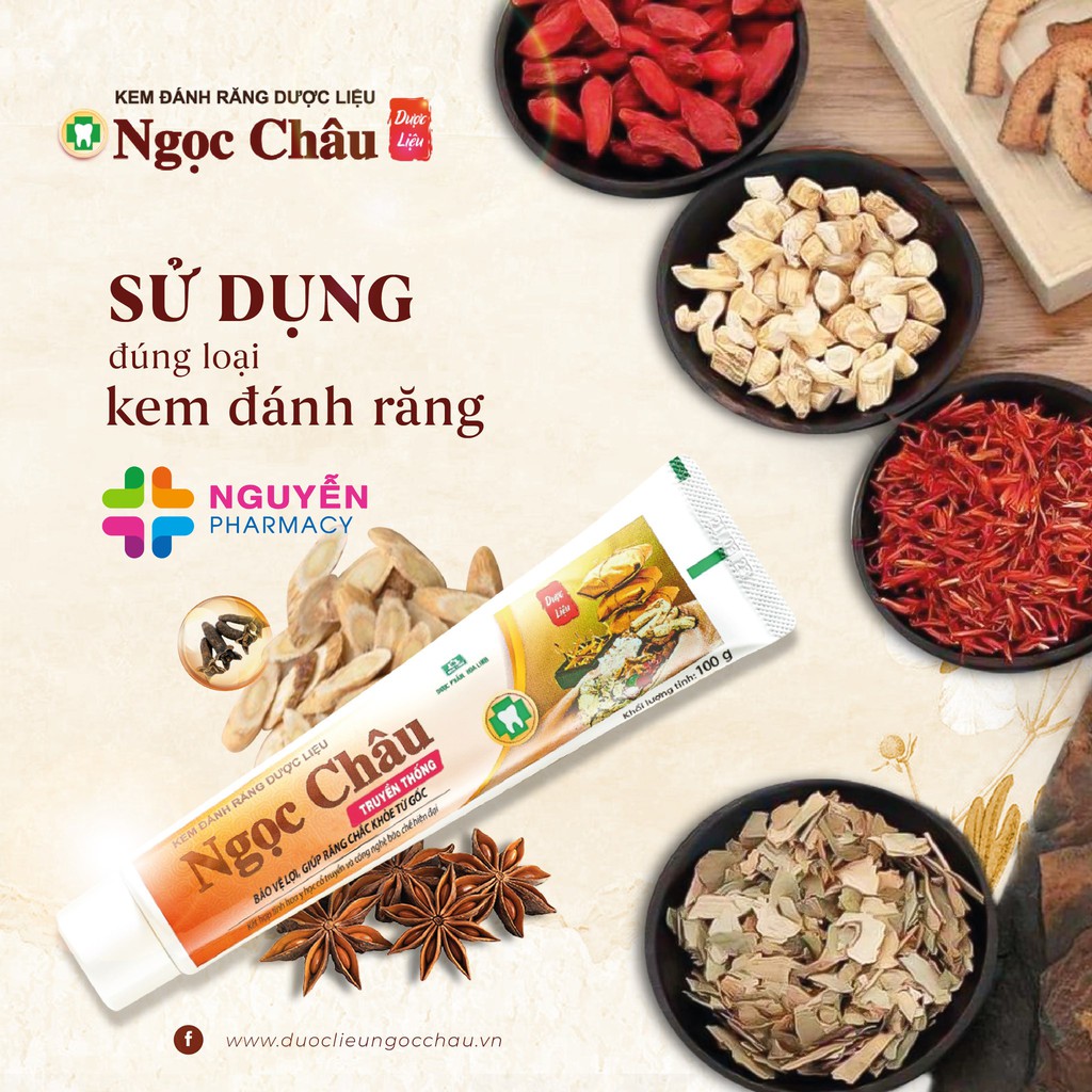 Kem đánh răng dược liệu Ngọc Châu - Bảo vệ nướu, ngừa sâu răng, nhiệt miệng