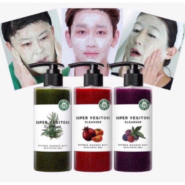 Sữa rửa mặt rau củ Wonder Bath Super Vegitoks Cleanser