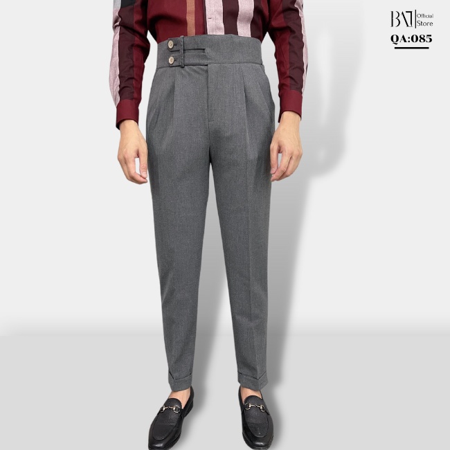 Quần âu cạp cao nam, thiết kế trẻ trung tôn dáng chất liệu vải đẹp co giãn