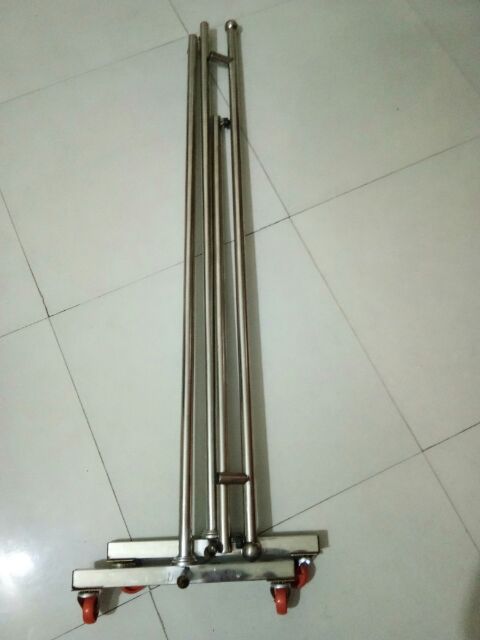 Sào phơi Inox chân vuông phi 25 đơn cao cấp hàng dày
