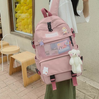 Balo ulzzang học sinh nam nữ, phong cách hàn quốc đi học đi chơi, balo lưới basic tặng kèm sticker và gấu ngẫu nhiên