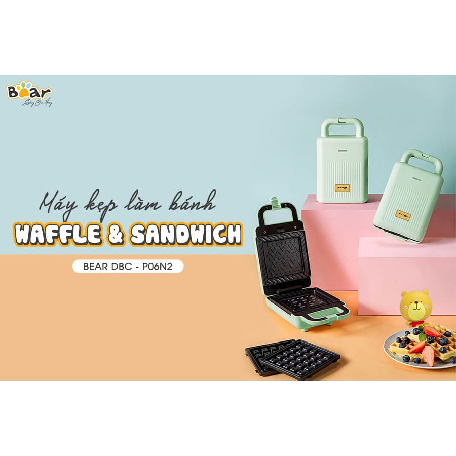 Máy nướng bánh mì Sandwich đa năng Bear DBC-P06N2 - dòng máy làm bánh mì kẹp sandwich cực tiện lợi và nhanh chóng