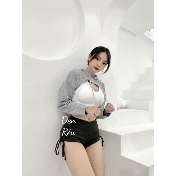 SET ĐÙI DÂY RÚT ÁO CROP GYM,THỂ THAO,YOGA