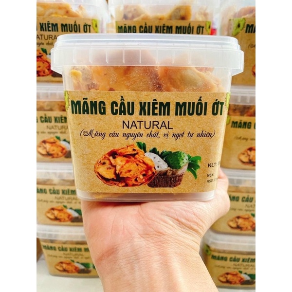 Mãng Cầu Sấy Muối Ớt Hủ 300Gram Kèm Muối [Hàng nhà làm nguyên chất mãng cầu xiêm 100%]