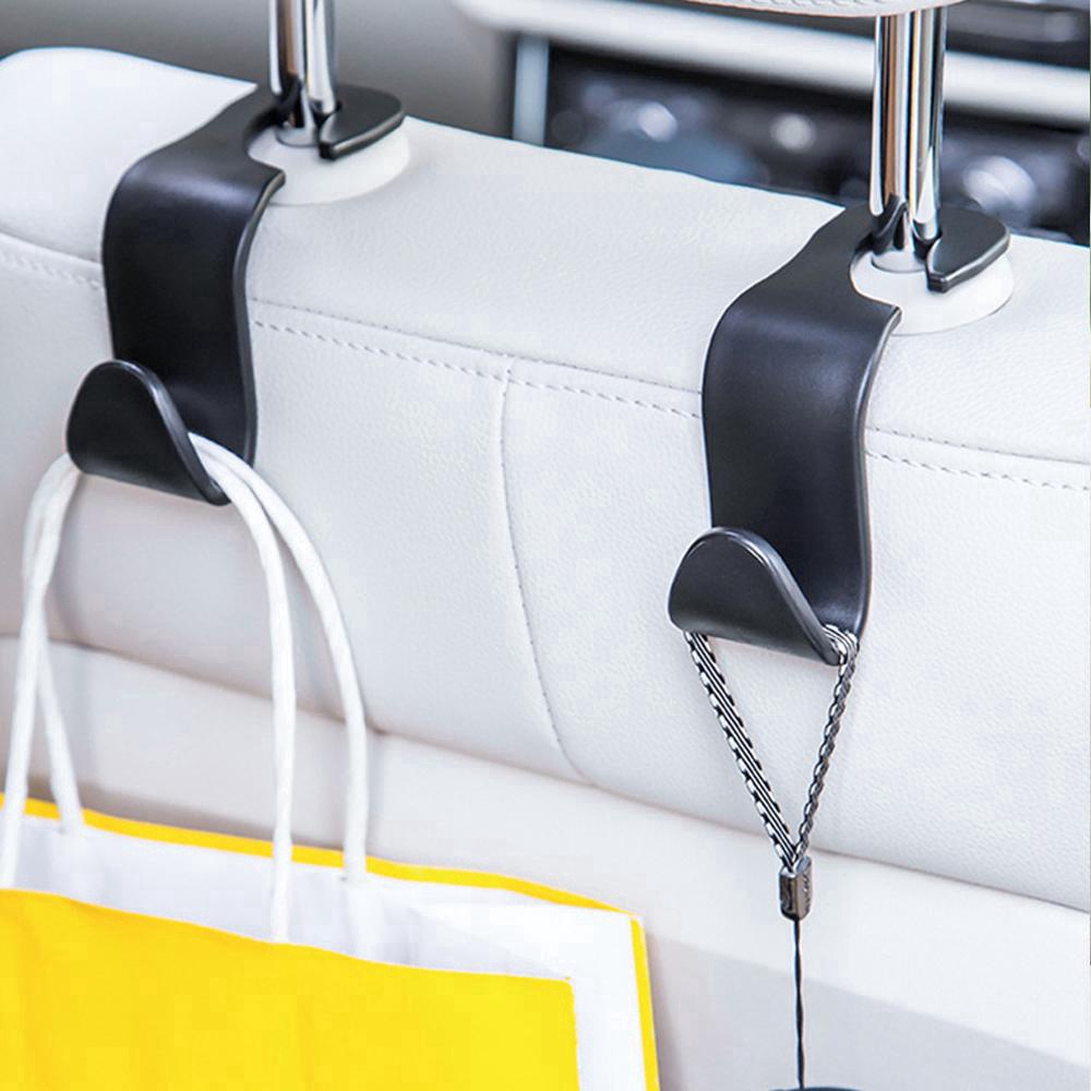 Set 2 Móc Đen Treo Đồ Gắn Ghế Xe Hơi Tiện Lợi