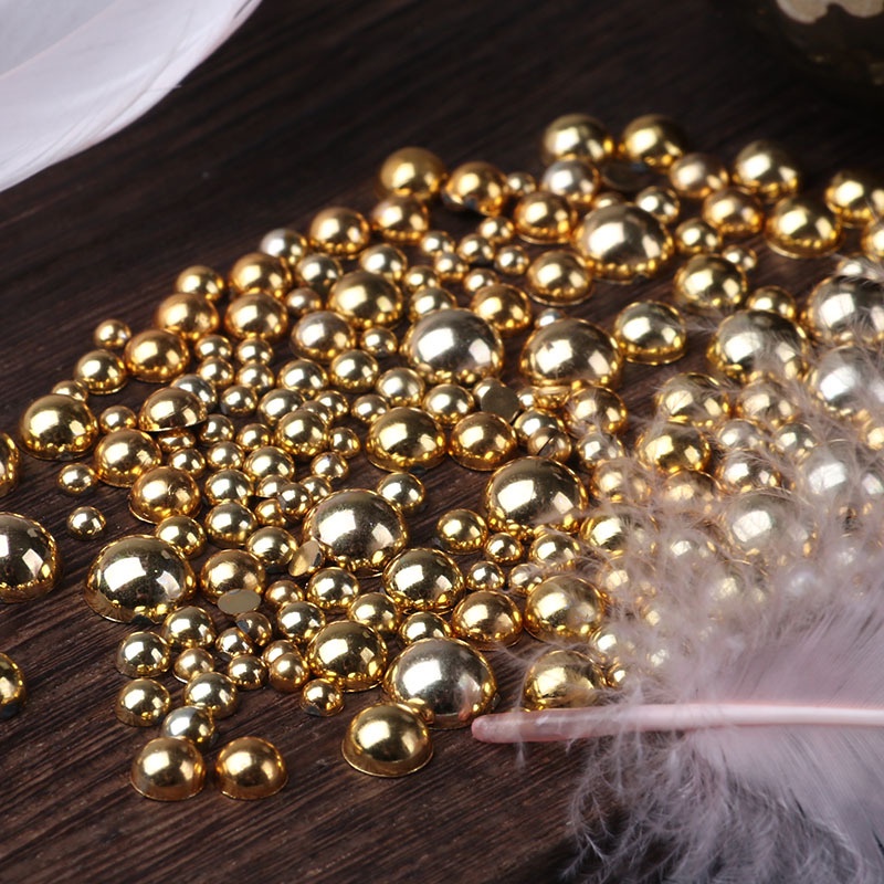 Set 100 Hạt Ngọc Trai Giả 3-8MM Màu Trắng / Hồng Trang Trí Móng Nghệ Thuật