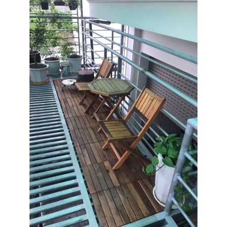 Combo 10 tấm lót sàn vĩ nhựa 6 nan gỗ tự nhiên dùng cho trong nhà,ngoài trời gỗ 12li cam kết chuẩn