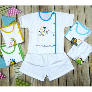 Set 5 bộ sơ sinh bác sĩ ngắn trắng tht