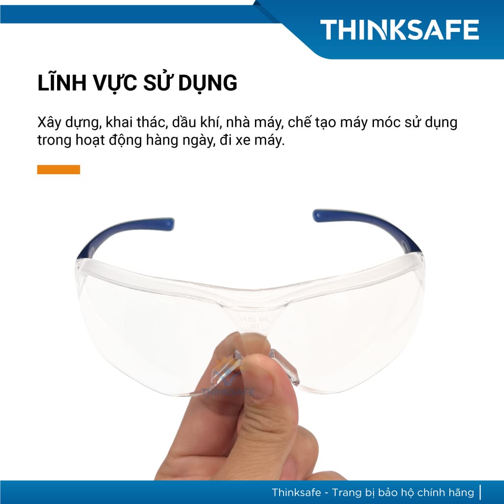 Mắt kính bảo hộ 3M V34 chống bụi chống đọng sương / chống tia UV / trong suốt Kính chống bụi đi xe máy - THINKSAFE